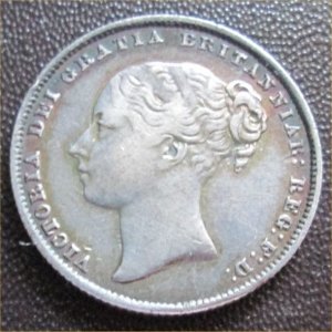 1861 Shilling, Victoria, Rare date, gVF