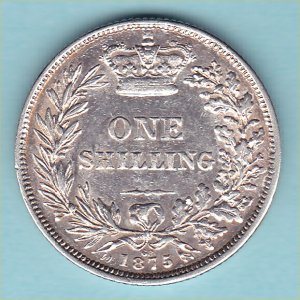 1875 Shilling, Victoria, aEF Reverse