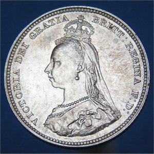 1888 Shilling, Victoria, EF