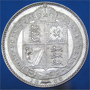 1888 Shilling, Victoria, EF Reverse