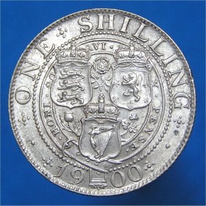 1900 Shilling, Victoria, aEF Reverse