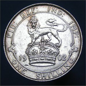 1902 Shilling, Edward VII, EF Reverse