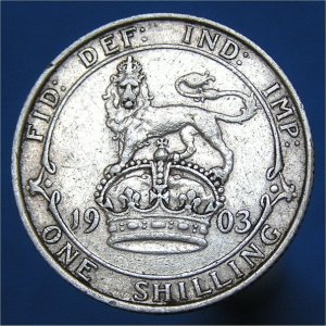 1903 Shilling, Edward VII, gFine Reverse