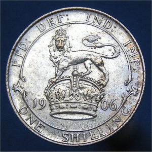 1906 Shilling, Edward VII, gEF Reverse