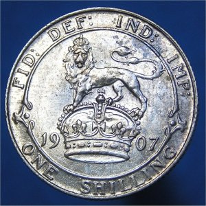 1907 Shilling, Edward VII, aEF Reverse