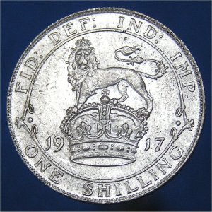 1917 Shilling, George V, aEF Reverse