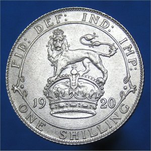 1920 Shilling, George V, low relief S4023A gEF Reverse
