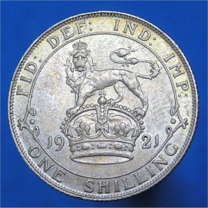 1921 Shilling, George V, aEF Reverse
