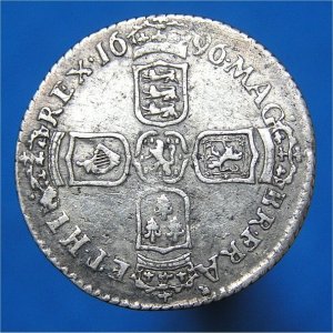 1696 Sixpence, William III, VF+ Reverse