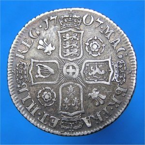 1707 Sixpence, Anne, gVF  Reverse