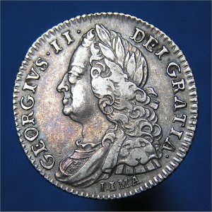 1746 Lima Sixpence, George II, VF+/EF